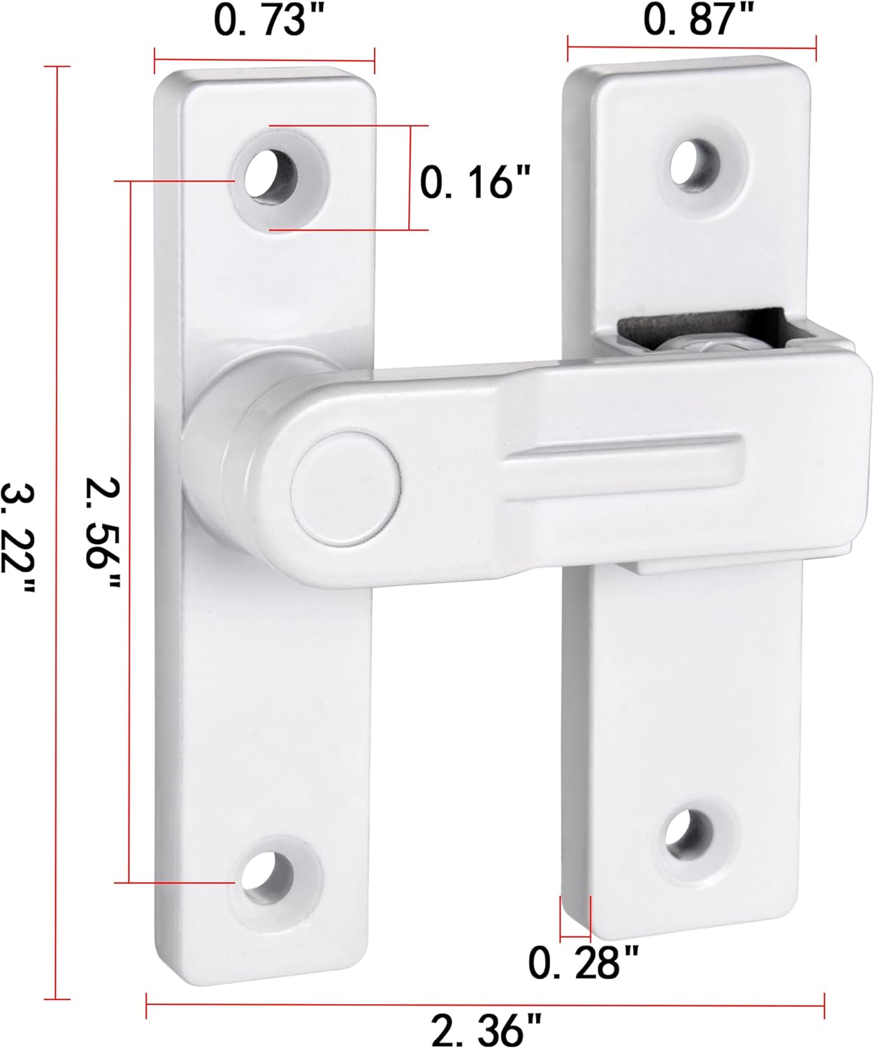 INIRET 180 Degree Flip Latch, Barn Door Latches，White Zinc Alloy barn gate flip Door Latch,Sliding Door Antique Lock Gate Latches Wine Cabinet Closet Door Latches，White Finish