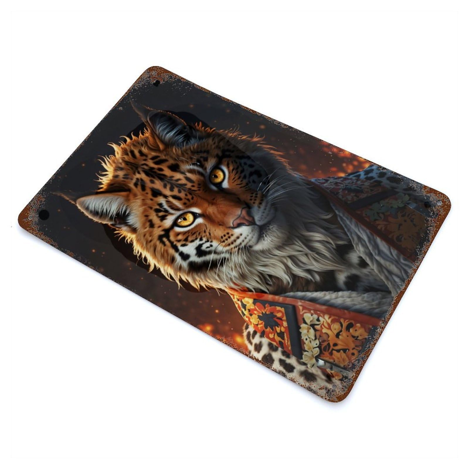 The Tiger in The Kimono Rusty Metal Tin Sign 11.8"x7.9", for Shed, Workshop And Garage Wall Decor, Novelty Wall Decor