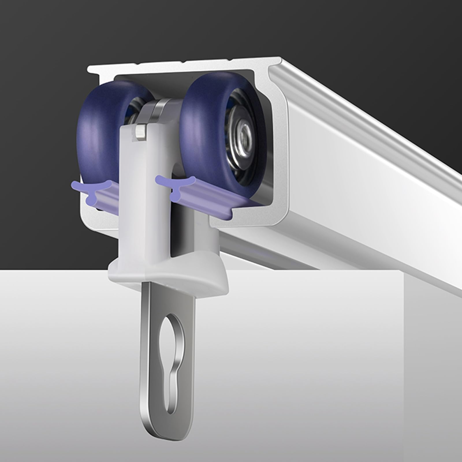 Raumteiler-Schienensystem, gerade Vorhangschiene aus Aluminium zur Wand-/Deckenmontage für den Innen- und Außenbereich, Vorhangstange mit Schiene, Rollenhaken, Mont,Ceiling Mount-150cm