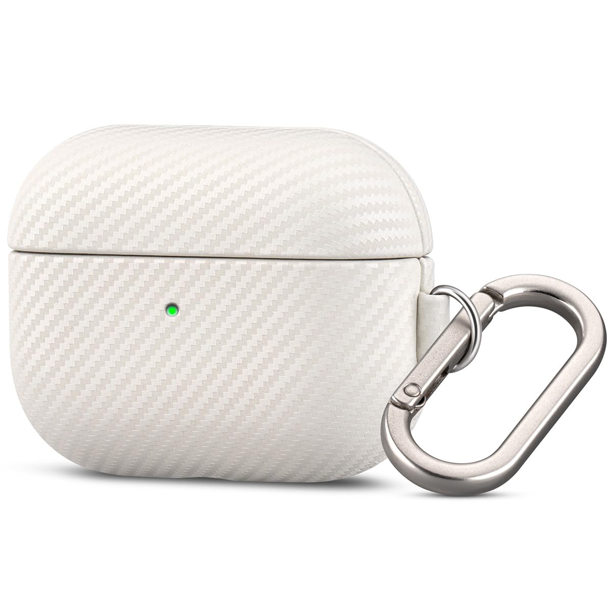 Haobobro Leather Case - for AirPods Pro 2 Case Cover with Keychain - Selected Skin-friendly Leather, Carbon Fibre Texture, Handmade Shockproof Hard