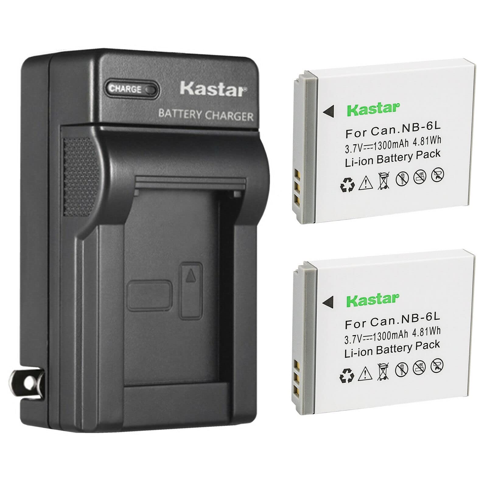 Kastar 2-Pack NP-6L Battery and AC Wall Charger Replacement for Minolta MND20 44 MP / 2.7K, Minolta MND23 48MP Auto Focus 4K Ultra HD Selfie, Minolta MN50WP 48MP Autofocus 5K UHD Waterproof Camera