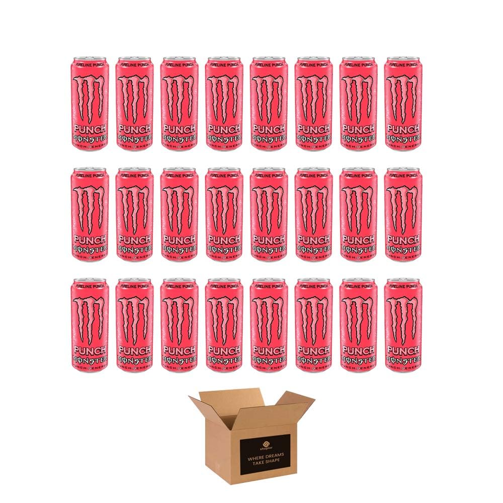 Monster Energy Drink Flavours | Juiced, Zero Sugar, Ultra, Monarch, Fiesta Mango, Strawberry Dreams, VR46, Punch | High Caffeine Sports Energy Drink | 500ml (Pack 24, Pipeline Punch)