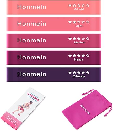 Miniatura 7 de Bandas de resistencia para entrenamiento, bandas de ejercicio con 5 niveles de resistencia para fitness en casa, entrenamiento de fuerza, banda de