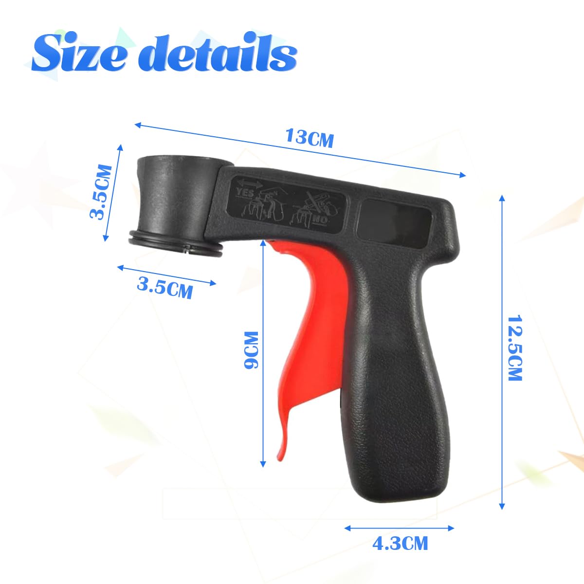 JNNJ 2 Pièces Voitures Poignée De Pistolet à Peinture avec Gâchette De Pistolet à Peinture, Universel Voitures Poignée Universelle pour Aérosol, Accessoires Automobile Universelles(Noir)