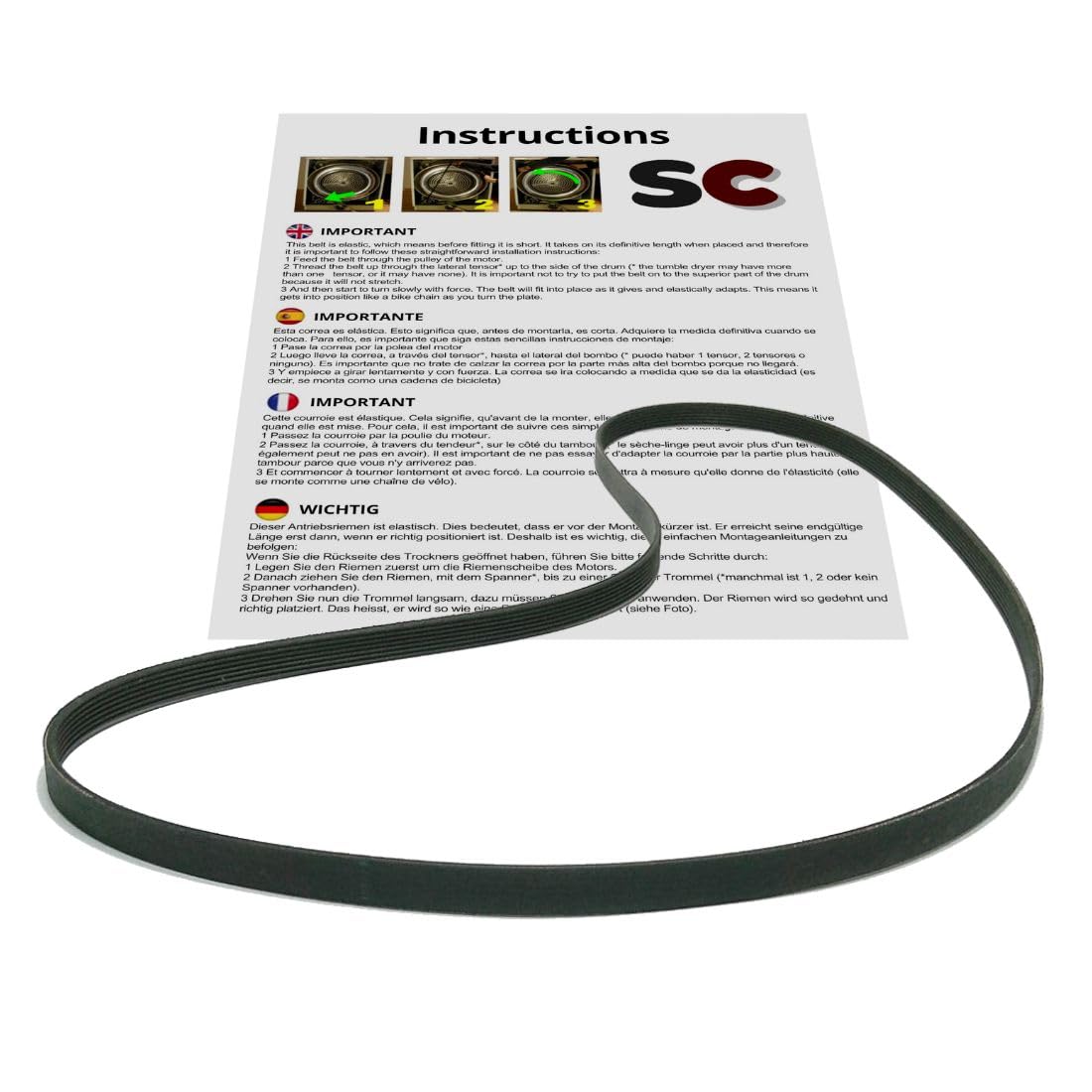 SC - Compatible Washing Machine Belt (5PJE 1255 / EPJ 1255/1255 J5 / EPJ 1255 / EL 1255 J5 / 1255 J MAEL)