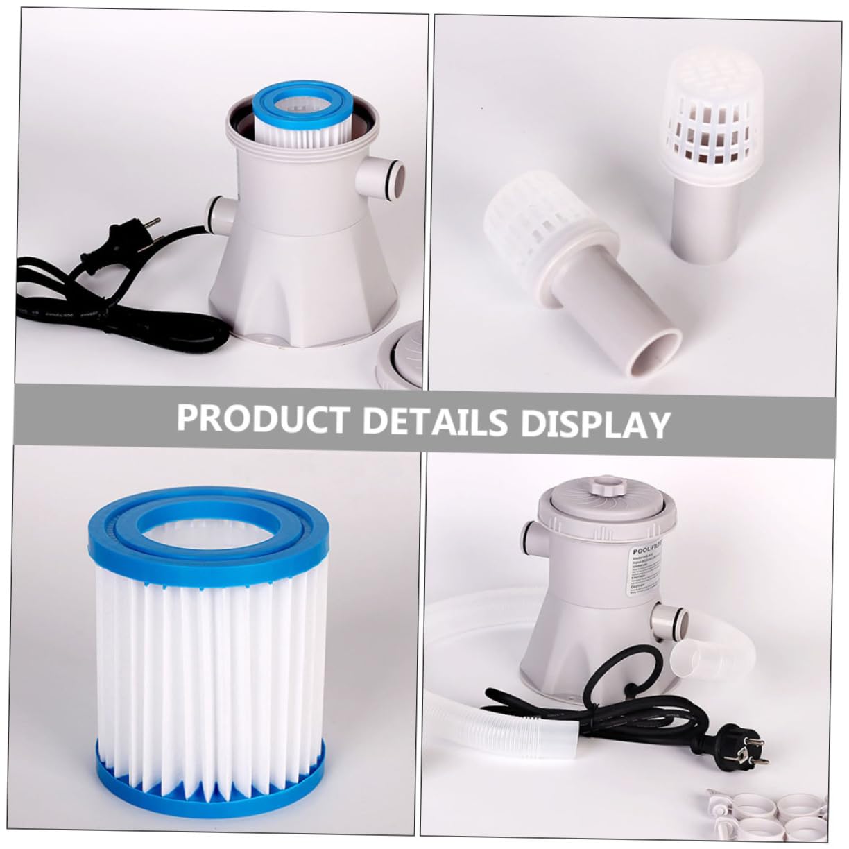 GALPADA Pompe de Filtration D'eau pour Piscine Circulation, Plastique Solide, Facile à Utiliser, pour Usage Personnel et Professionnel