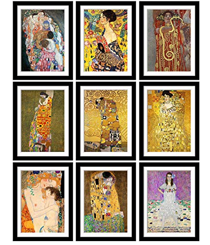 Image of Tallenge - Set of 10 Gustav Klimt - Small Framed Poster(Paper,12 x 17 ? inches, MultiColour)