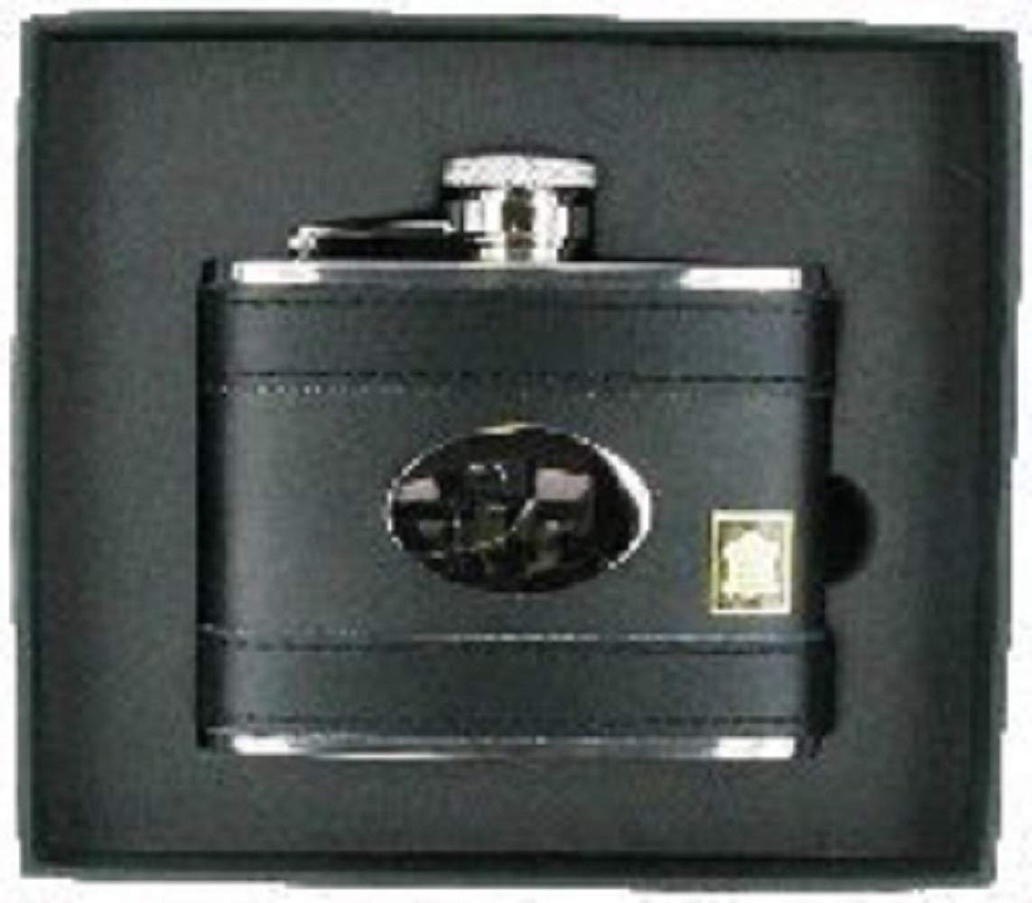 Flasque acier inoxydable cuir agneau noir fl26 anti fuite pour vos boissons