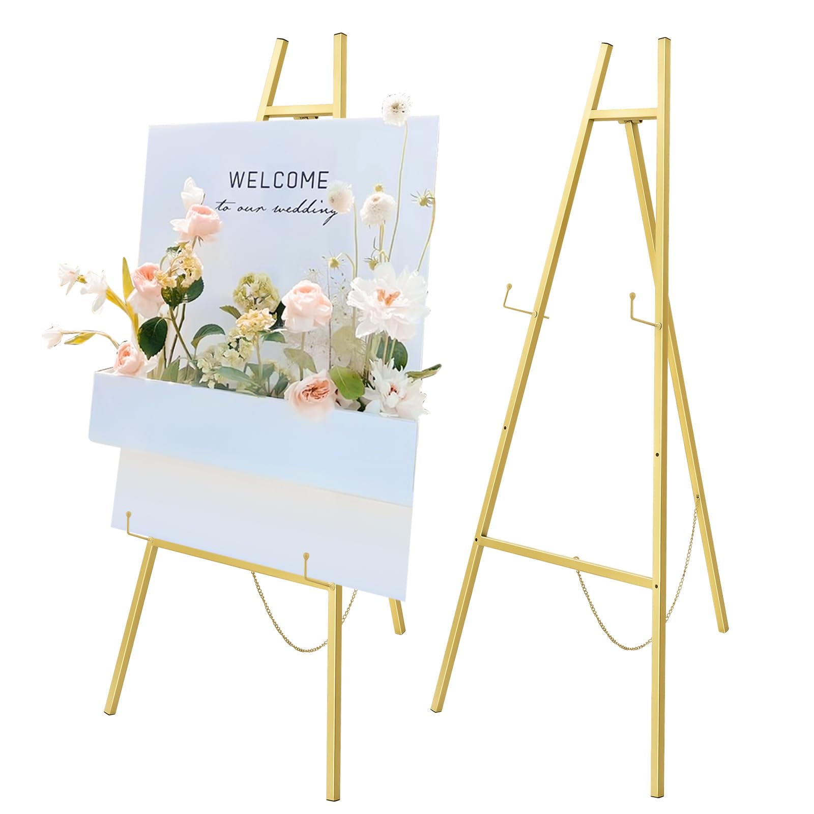 Chevalet d'affichage pour croquis et mariage avec trépied de 50 x 118 cm