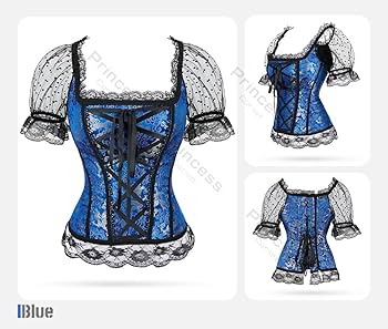 フランスヴィンテージ レースとスカラップデザイン ガーターコルセット 受注生産】Luscious サイドレースアップショートコルセット