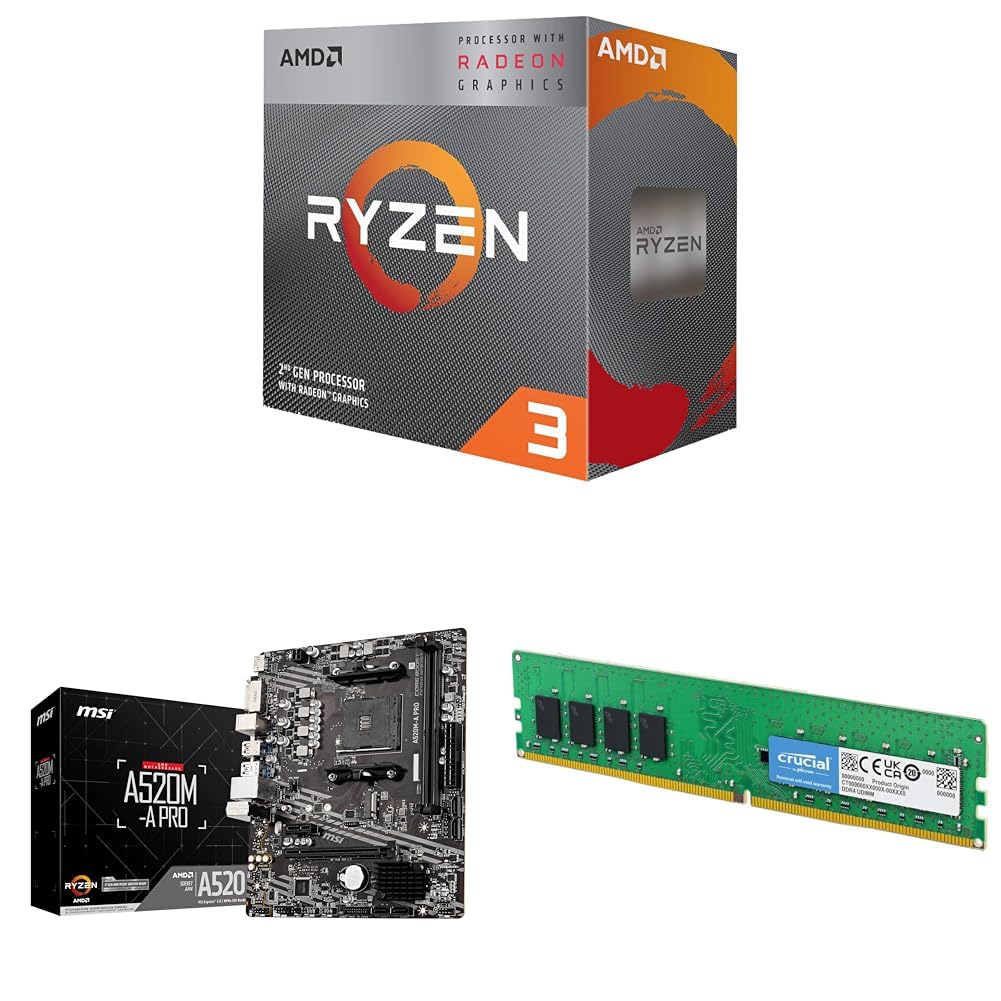 AMD Ryzen 3 Student Bundle (2nd gen R3 + A520 Mother Board+ 8GB RAM)