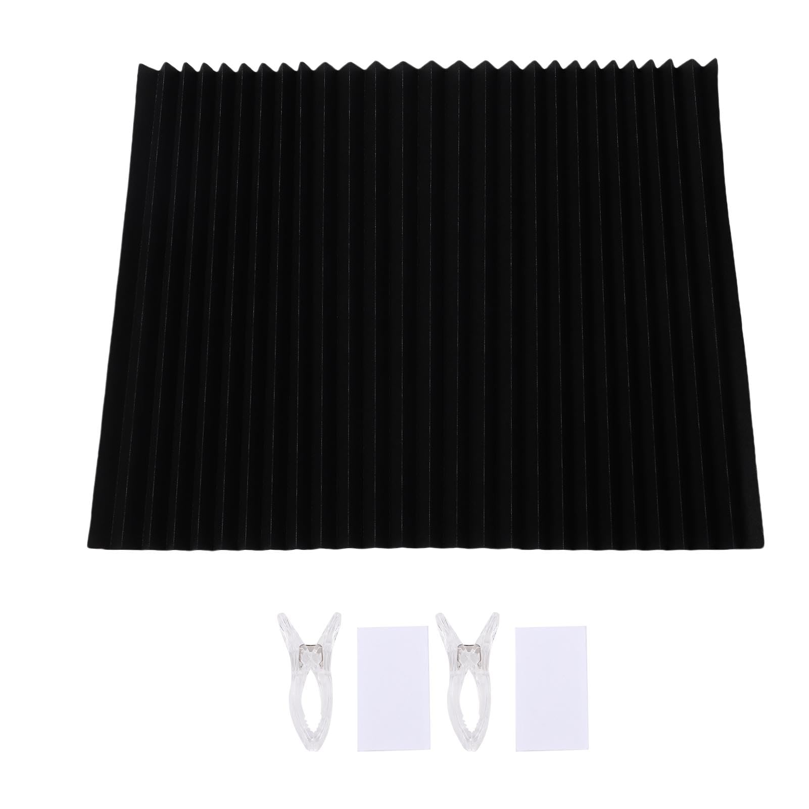 Persianas para RV, Blackout Totalmente Tela No Tejida Sin Perforación Adhesivo Persianas para Ventanas de Autocaravanas, con Cinta de Sujeción para RV Remolque de Viaje Ventanas (Negra)