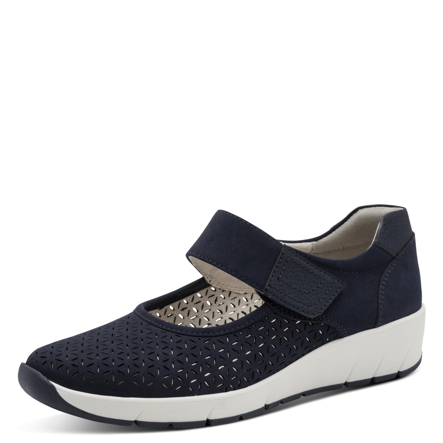 Jana Women’s Half Shoes with Velcro Vegan, Navy, 5 UK