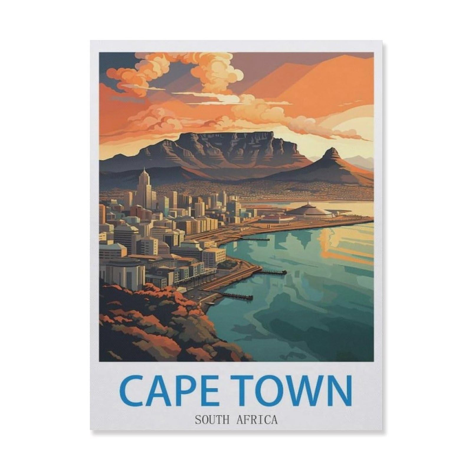 Cape Town South Africa，Funny Tin Sign Retro Metal Sign for Home Farm Toilet Restroom Washroom Wall Decor Gift(15x30cm）6x12 inch-EI29
