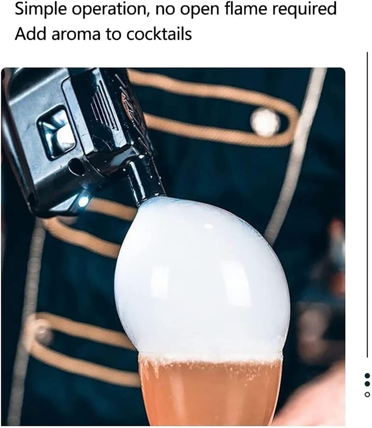 Pistola de Humo de Burbujas de cócteles, Fumador de Fumar en frío, Herramientas de Bricolaje para Hacer Burbujas y Humo, para Humo con Clase, cócteles infundidos, Vino, Queso, Carnes y más