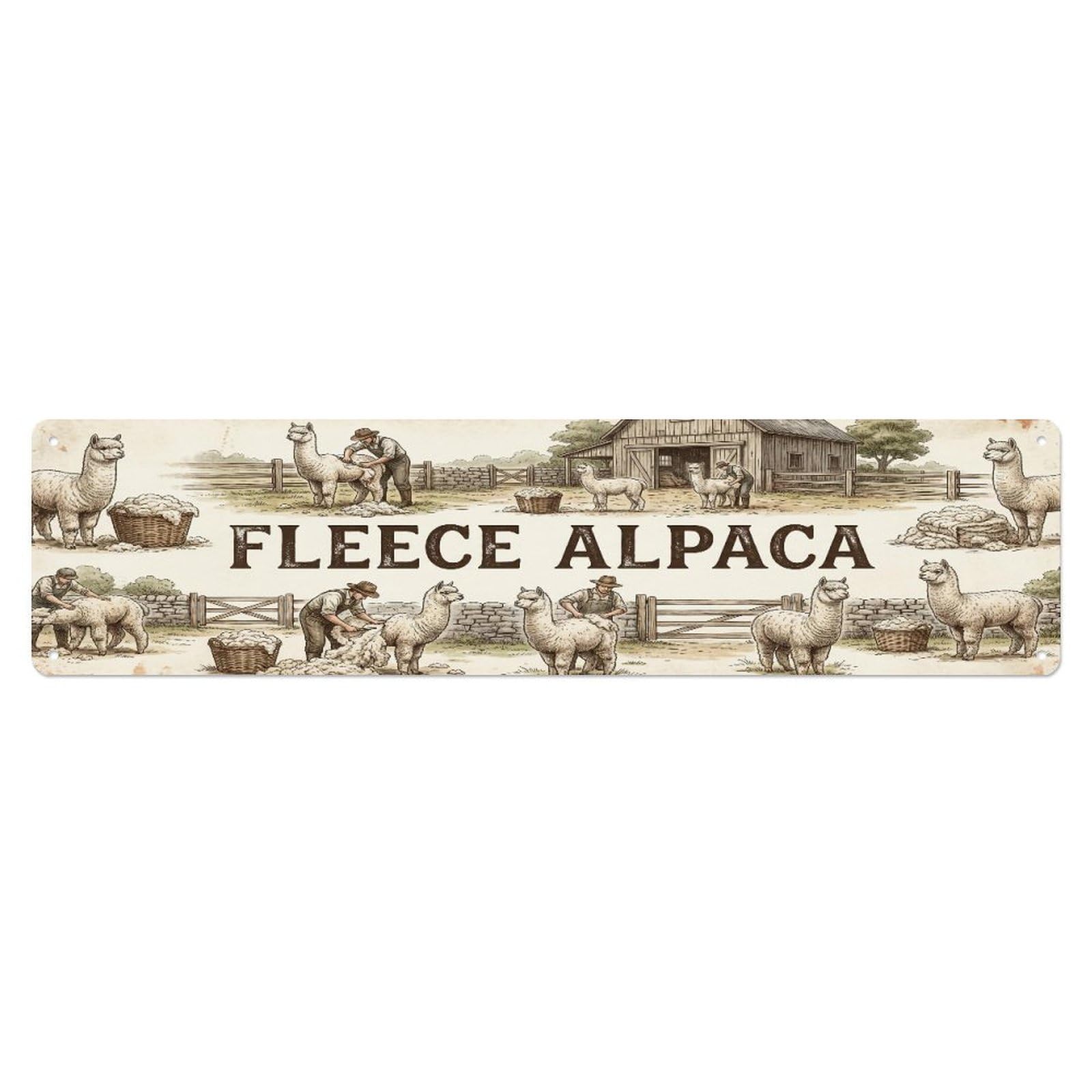 Xanthor Style Metal Tin Sign Vintage Yard Fleece Alpaca Farmhouse Funny Alpaca Backyard Farm