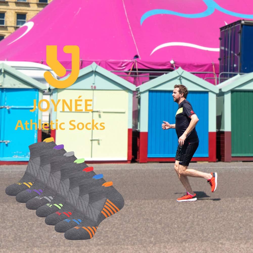 JOYNÉE Mens Ankle Athletic Socks Low Cut Week Socks for Sports Running 7 Pack,Black,Sock Size:10-13 - Image 7