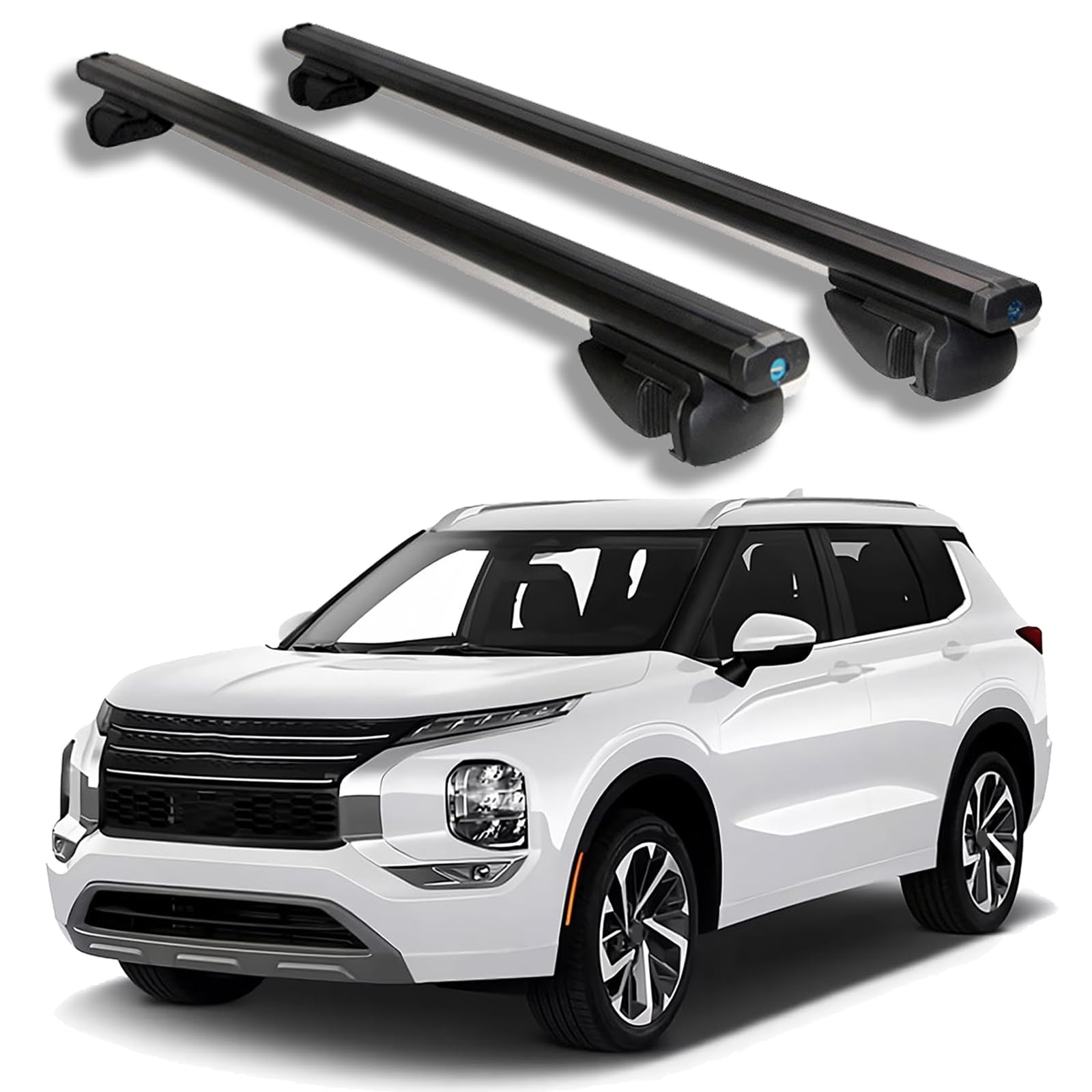 Dachträger Gepäckträger für Mitsubishi Outlander PHEV 2023 2024 2025, Dachgepäckträger Querträger Aluminium-Dachreling Geringer Windwiderstand,Black