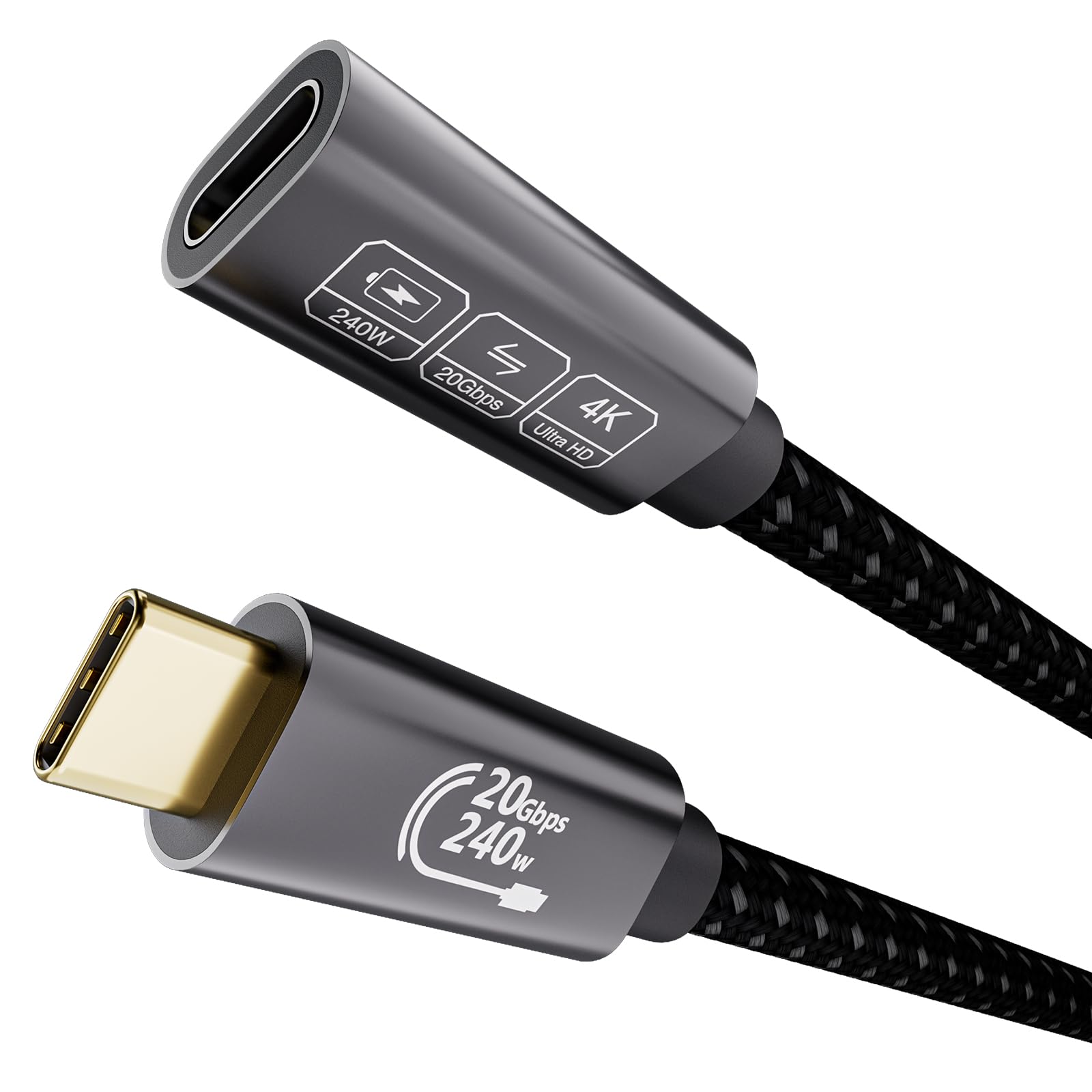 Cavo di ricarica rapida USB 4.0 PD 240W da 40 Gbps per telefono e notebook on