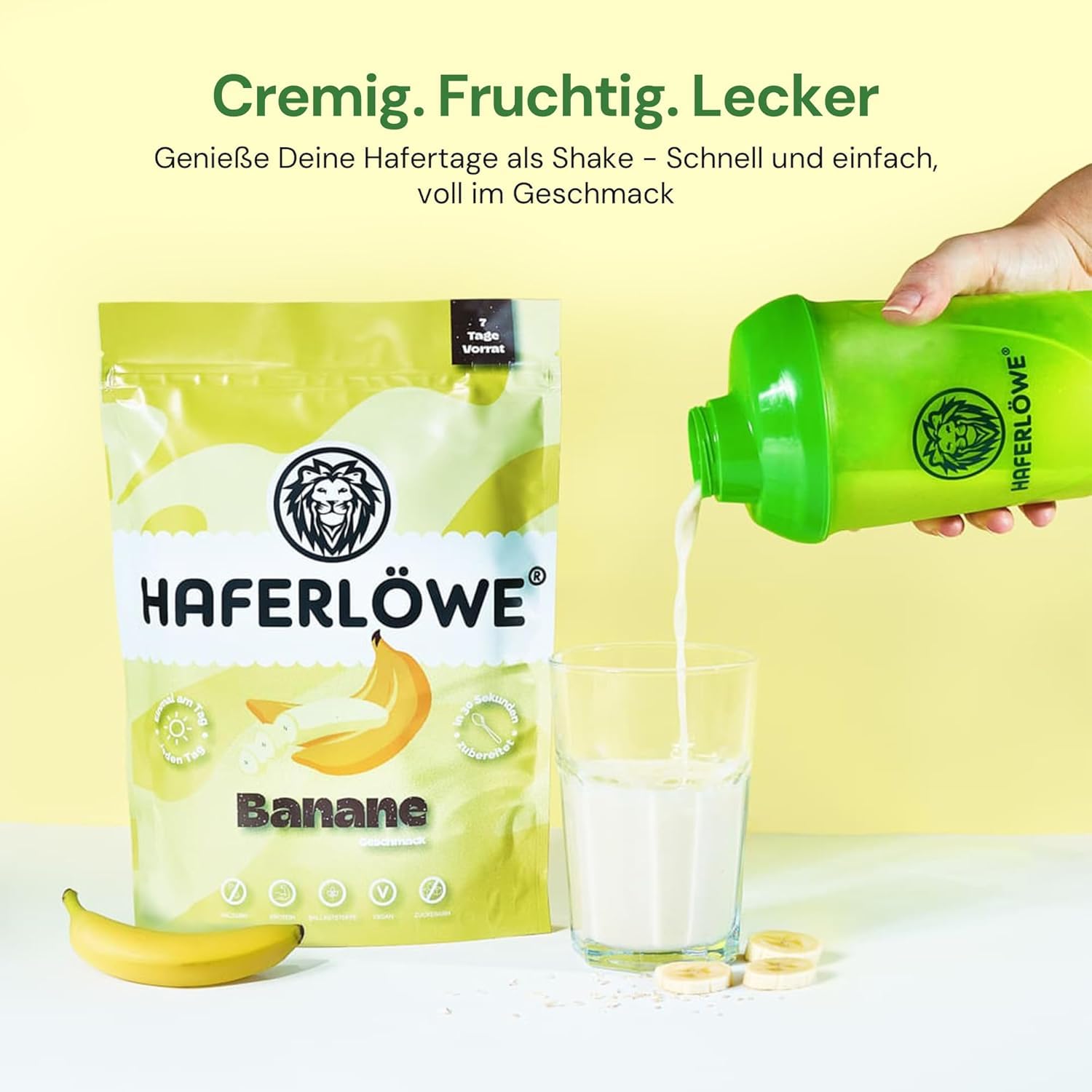 Haferlöwe Haferkur 35 Tage Starter Set | Leckere Hafertage in 5 Geschmacksrichtungen inkl. Gratis Shaker und Leitfaden | Protein Shake | Leckerer Diät Hafershake | DIA2® Ernährung