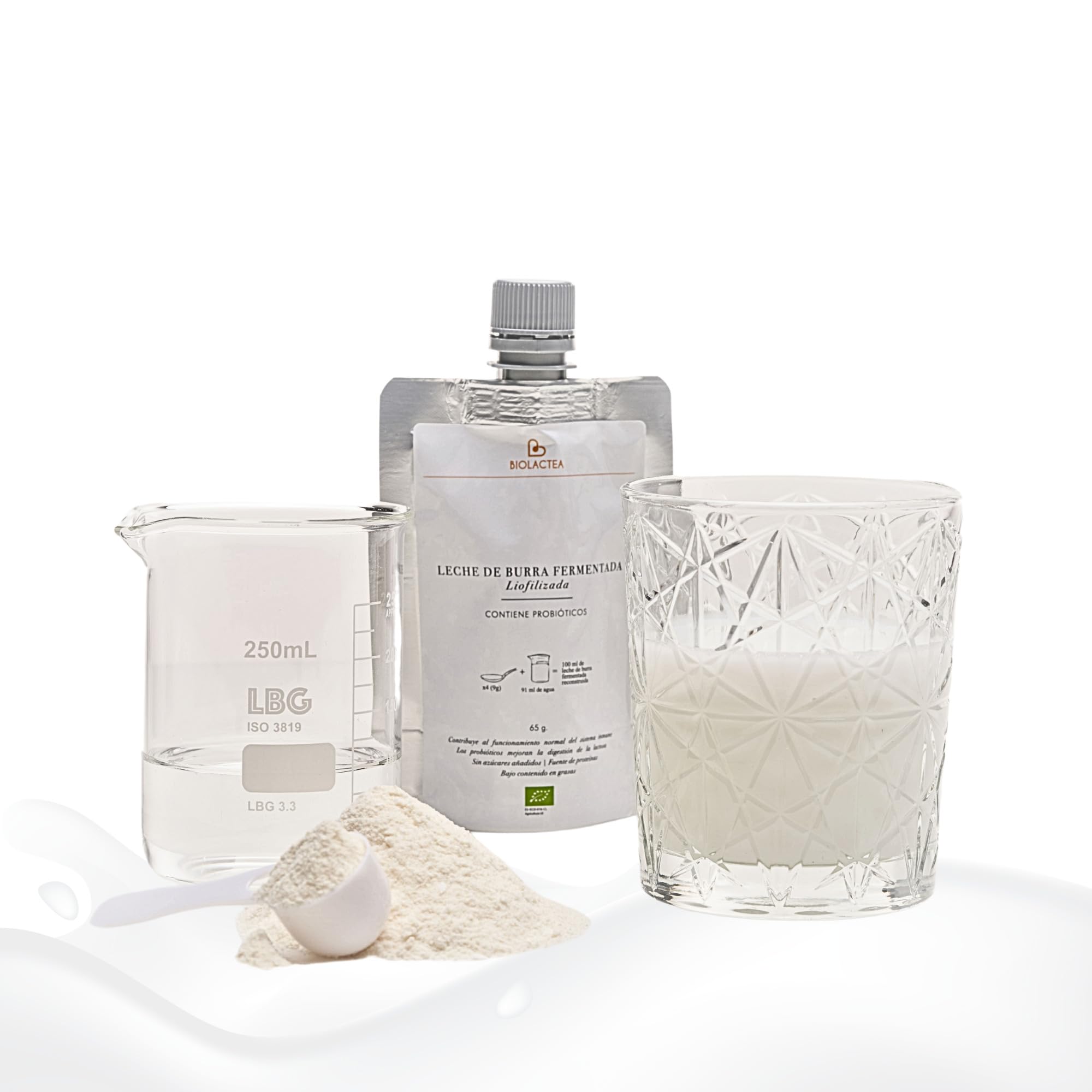 Leche de Burra en Polvo 65 gr Biolactea - Leche Fermentada Liofilizada Ecológica - Rica en Proteínas