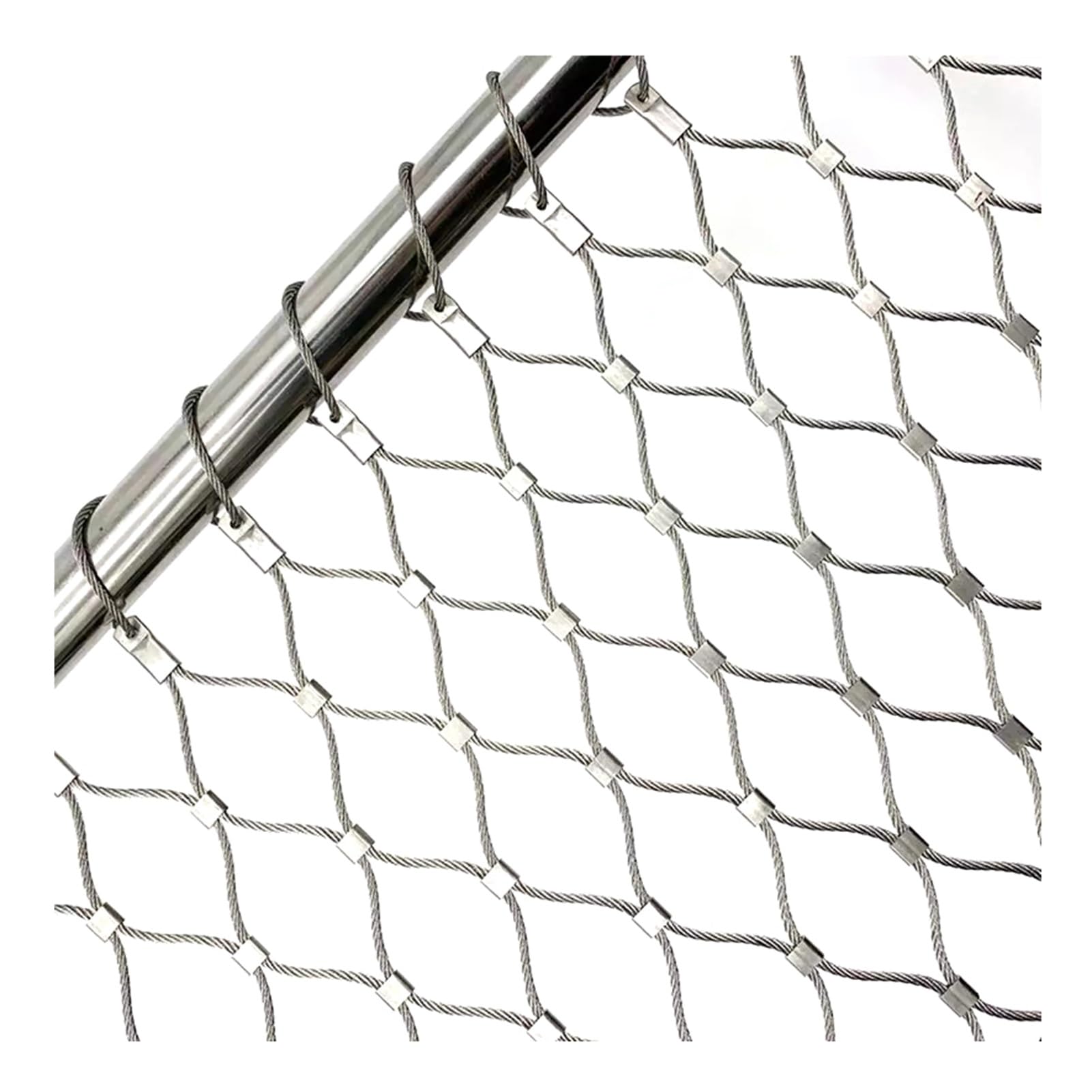 GLDYTVF 304 Stainless Steel Rope Net - Durable Mesh for Football Fields, Gardens, Balconies & Stair Fences, 10cm Mesh Size, 1.5x10m - Weather Resistant & Strong Design