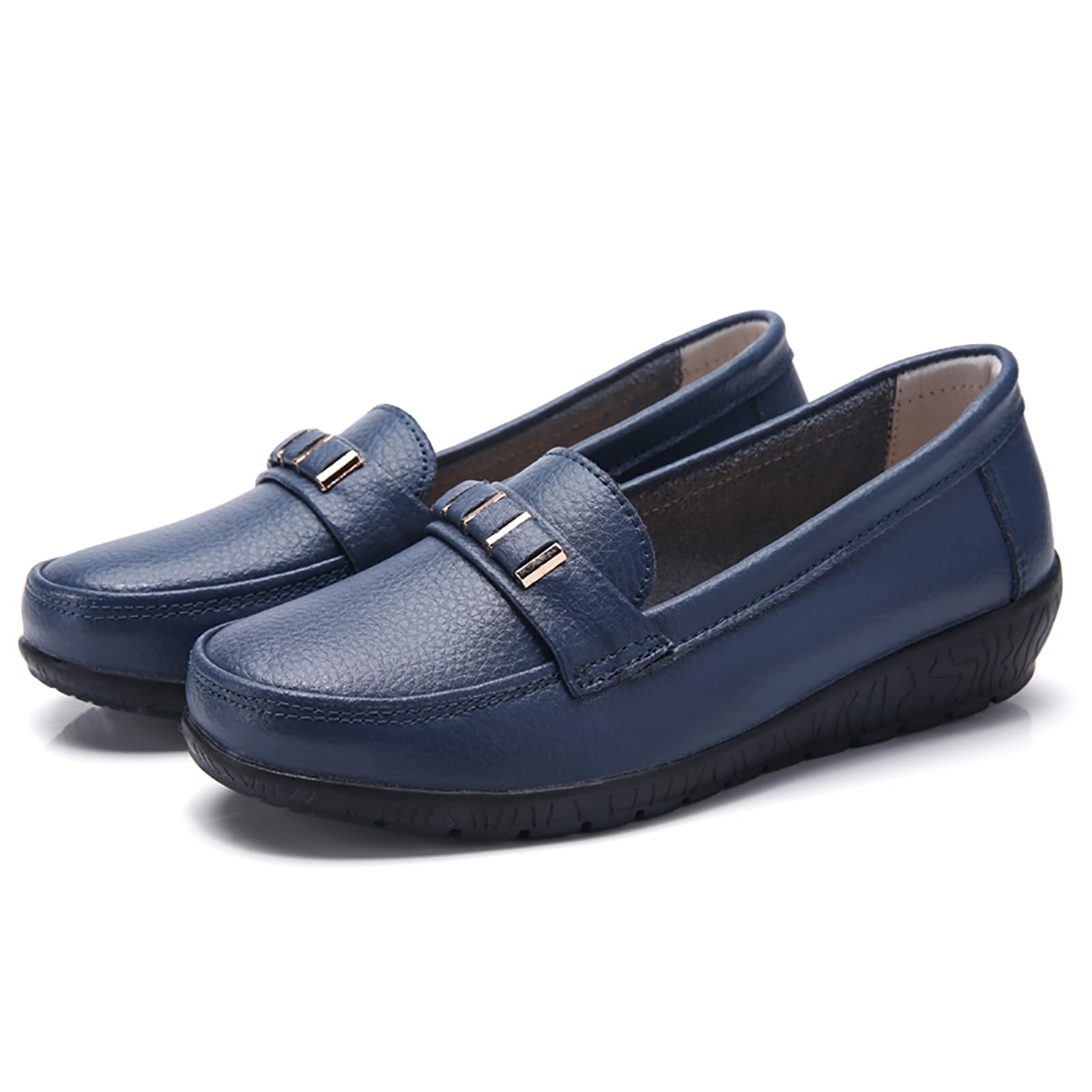 Sunporx Mujeres Confort Cuero Mocasines Mocasines De Conducir Zapato con Arco Soporte Caminar Oficina Transpirable