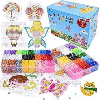 SEEKONE Fuse Beads Kit, 24 Colors 90 Patterns 10400 Pcs DIY Art Craft