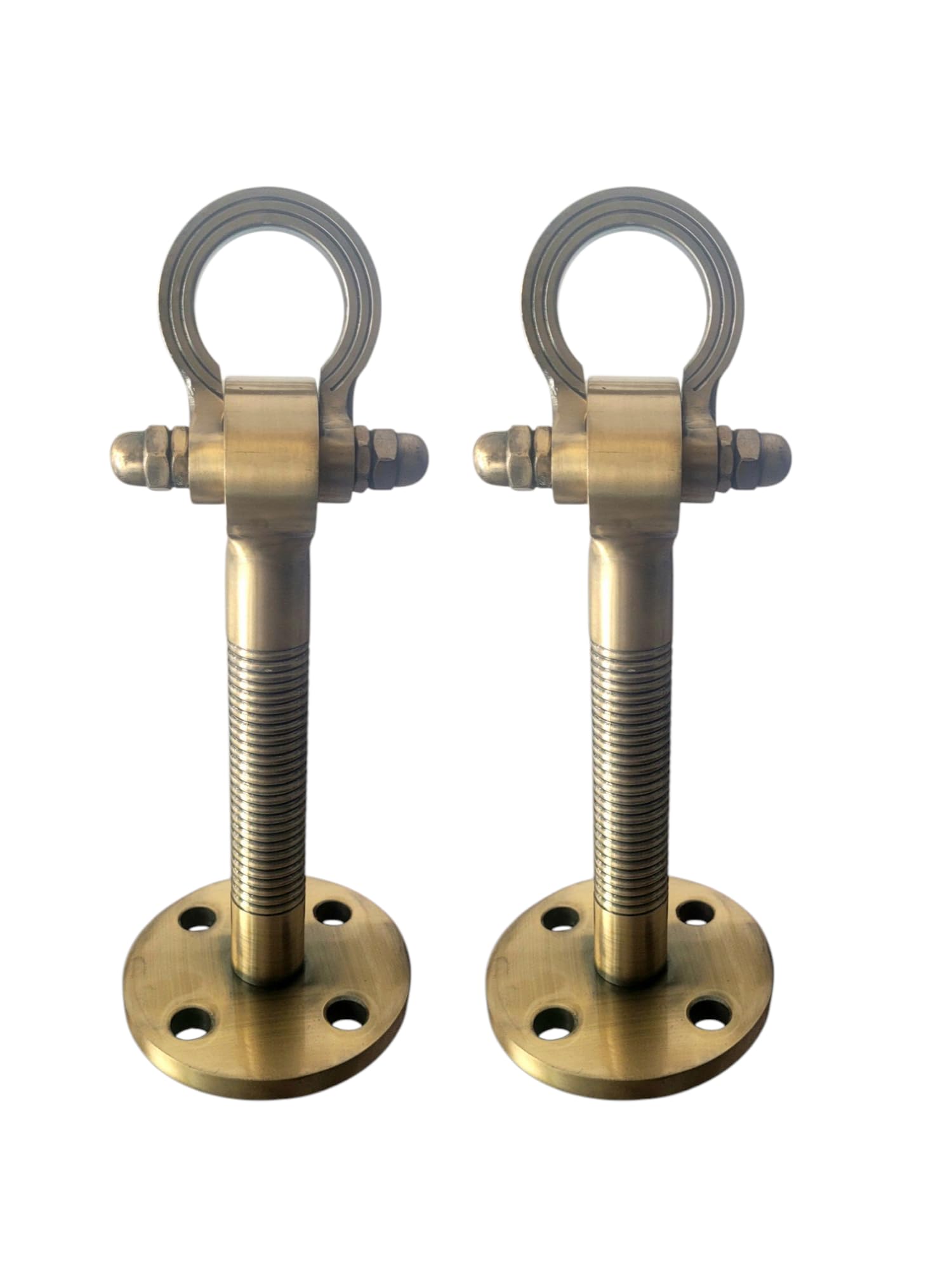 Proniks Heavy-Duty Brass Ceiling Hook Mount for Swing, 8 Inch Height, 4 Inch Ring, 4-Hole Base Plate (Pack of 2)-image-13