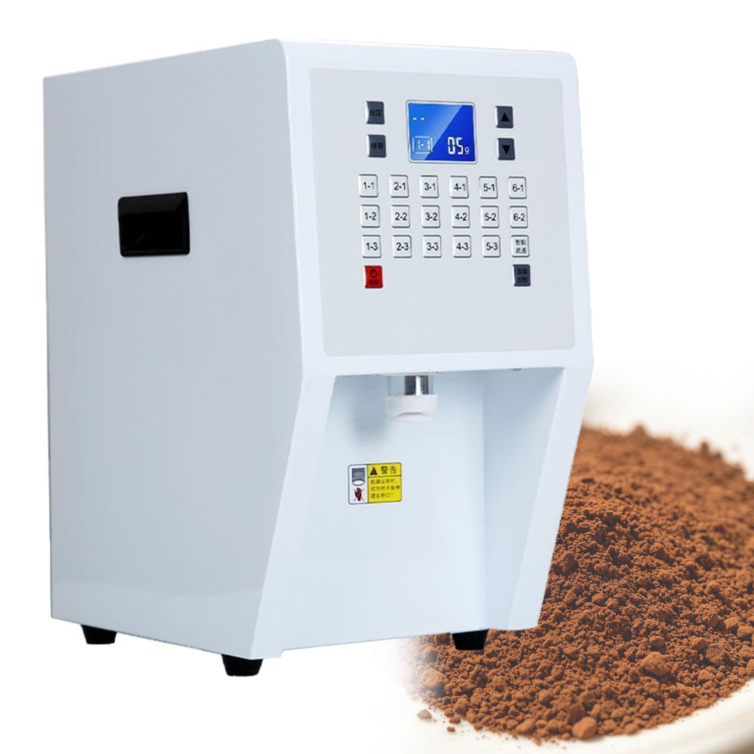 Ymnogjie 3.5L Digital Quantitative Fruit Powder Dispenser with Intelligent Control Panel, Multifunctional Automatic Dosing for Syrup, Fructose, Sugar and Various Beverage Powders 220V