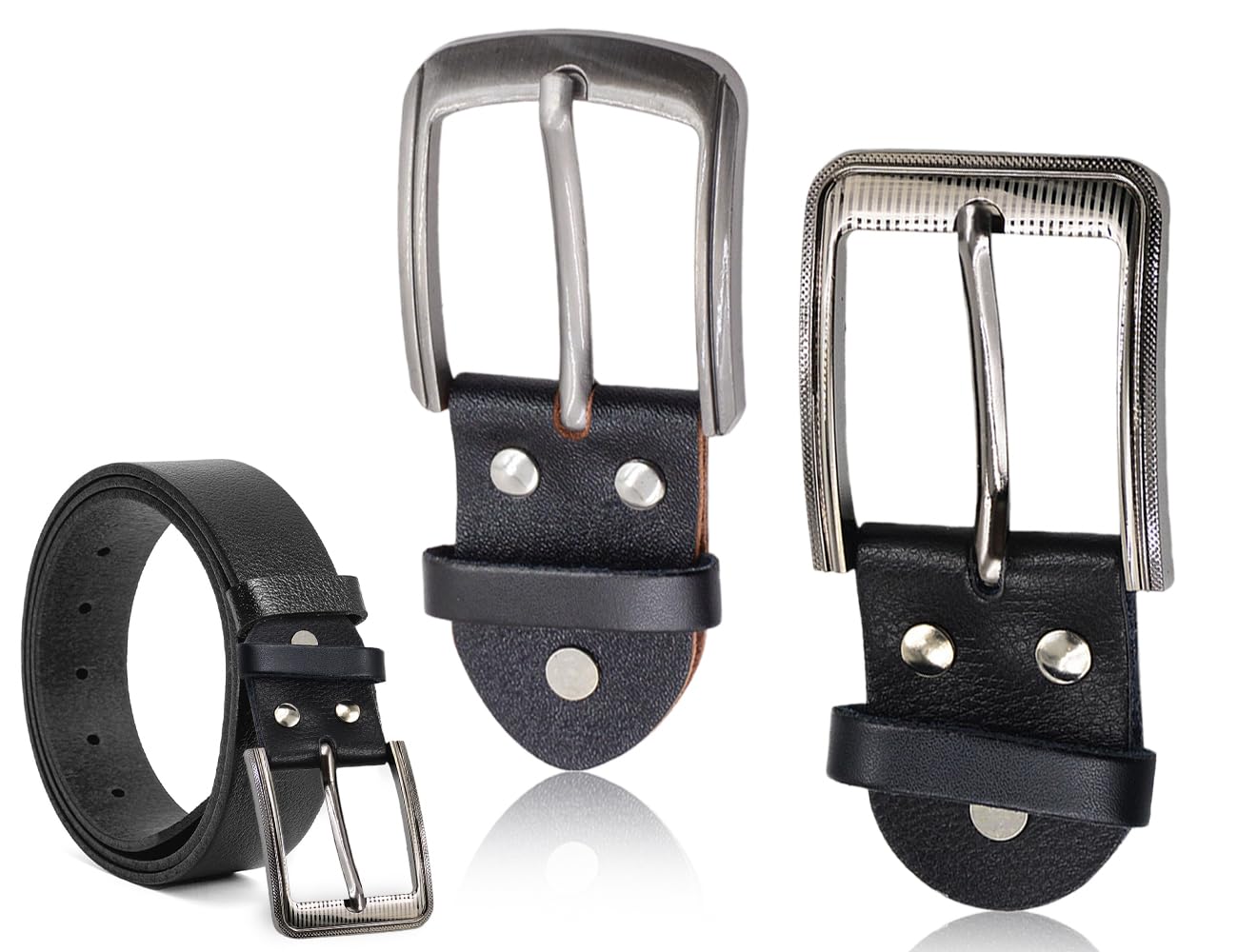 2 szt. Klamra do paska, solidna i trwała metalowa klamra bolca, klasyczna klamra do paska męskiego, do sznurowania pasków, spodni roboczych, pasków skórzanych (40 mm, czarny), srebrny, Taglia