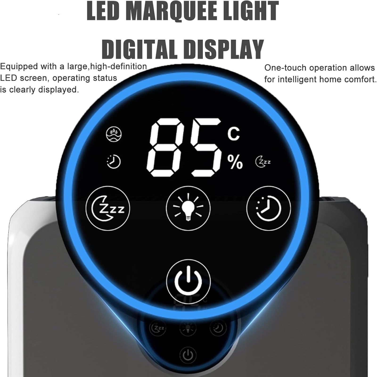 Deumidificatore con serbatoio dell'acqua da 2,2 l, timer da 12 ore, controllo remoto dell'umidità, spegnimento automatico, sistema intelligente di umidità costante per casa e ufficio