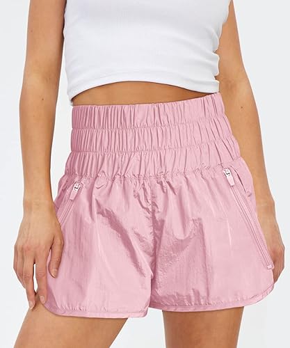 Miniatura 3 de AUTOMET Pantalones cortos deportivos de talle alto para mujer pantalones cortos elásticos casuales de verano para correr pantalones cortos de