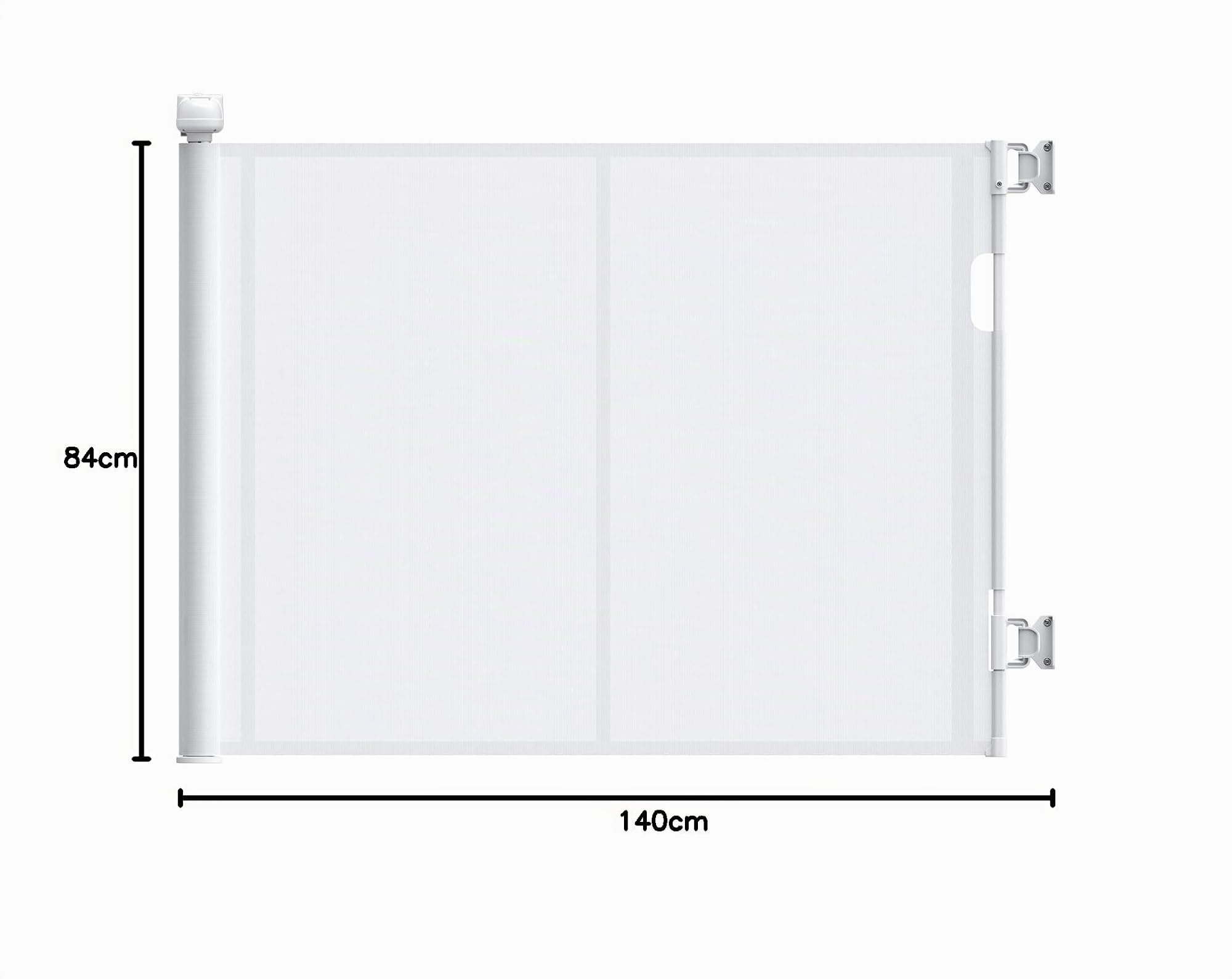 Barrière de Sécurité Rétractable 0-140 cm, Barriere de Securite Enfant Extensible, Barriere de Securite Enroulable pour Escaliers et Couloirs scalier pour Bébés Enfant et Chiens Blanc