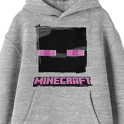 Minecraft Enderman Face Long Sleeve Athletic Heather Youth Hooded Sweatshirt2