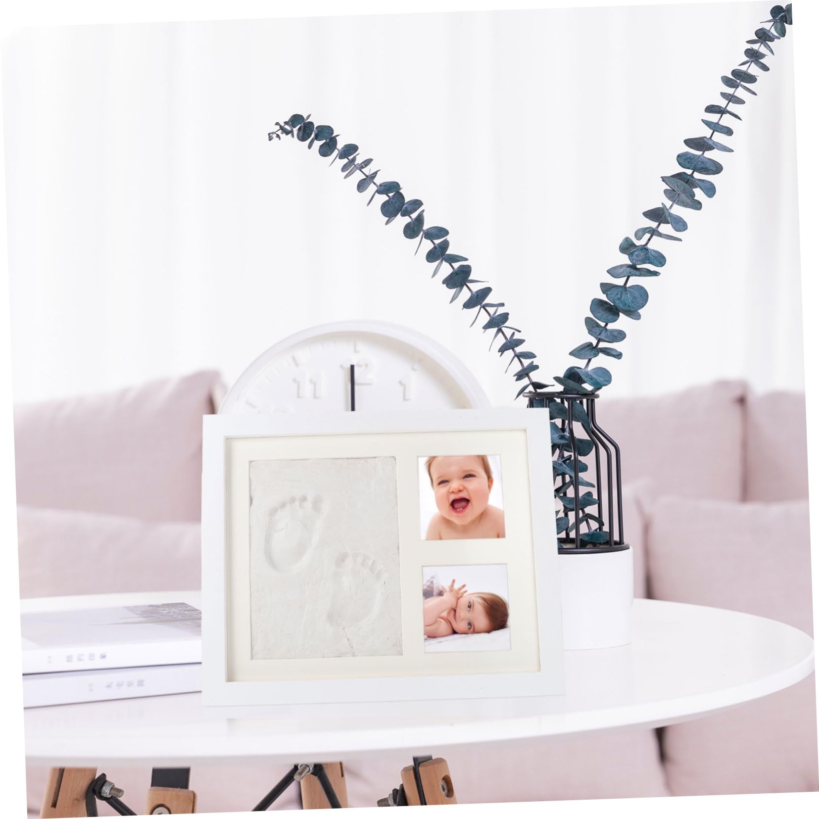 Cornice per Foto Impronte Mani in Legno Tavoletta di Inchiostro, Kit Creativo per Regali Personalizzati per Ragazzo Ragazza
