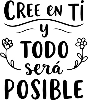 Vinilo Decorativo de Pared, Pegatina Adhesiva con Frase Inspiradora "Cree en Ti y Todo Será Posible" para Sala, Dormitorio...