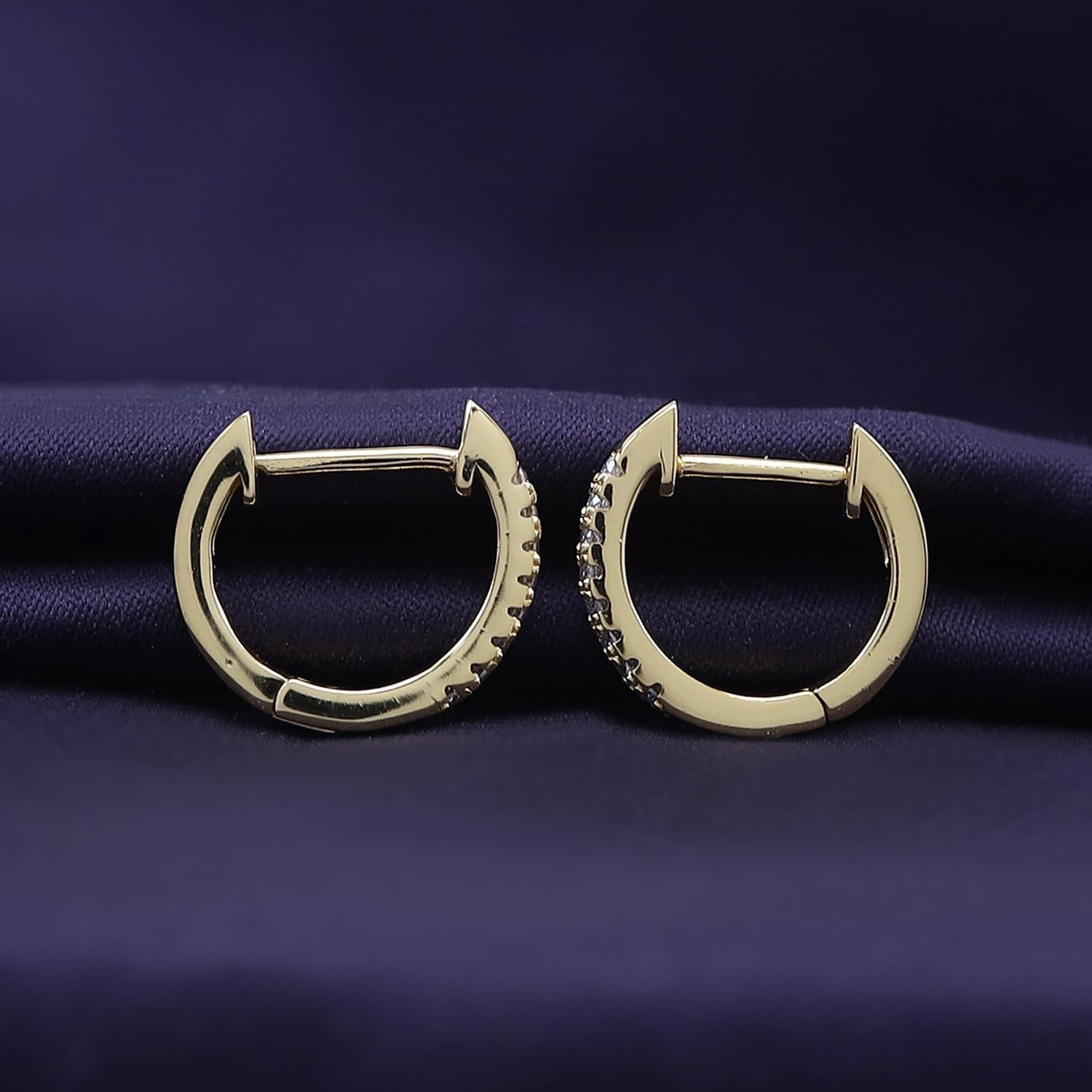 18K Gold Plated Moissanite Mini Huggie Earrings for Women | 1.3MM Moissanite Diamond Tiny Cartilage Huggie Hoop Earrings | Jewelry Gifts For Her (0.16 Cttw)