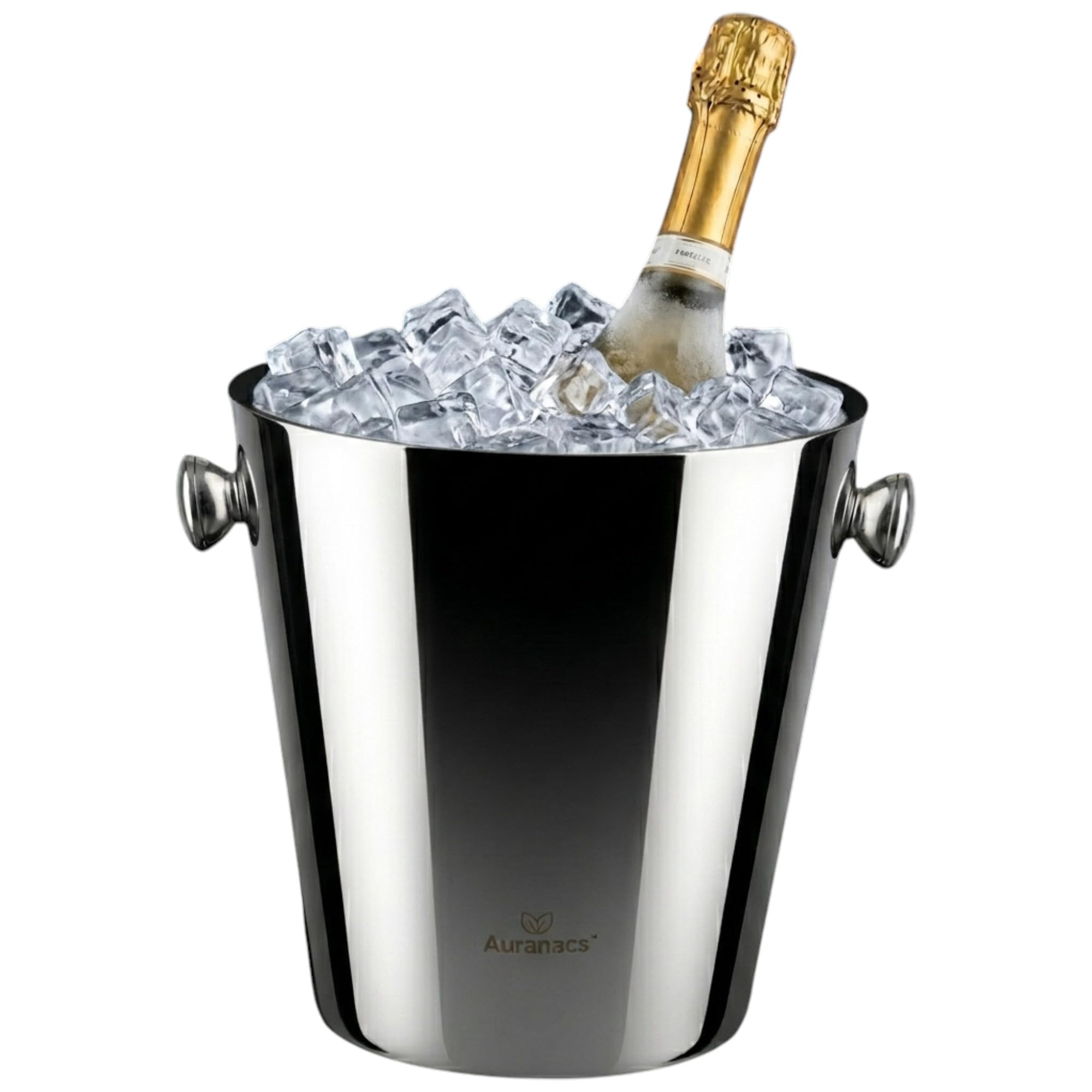Milano | Doppelwandig isolierter Sektkühler | Champagnerkühler Edelstahl | Spiegelpoliert, 4,5L, Ø22cm, mit Griffen | Weinkühler für Champagner, Partys & Gastronomie