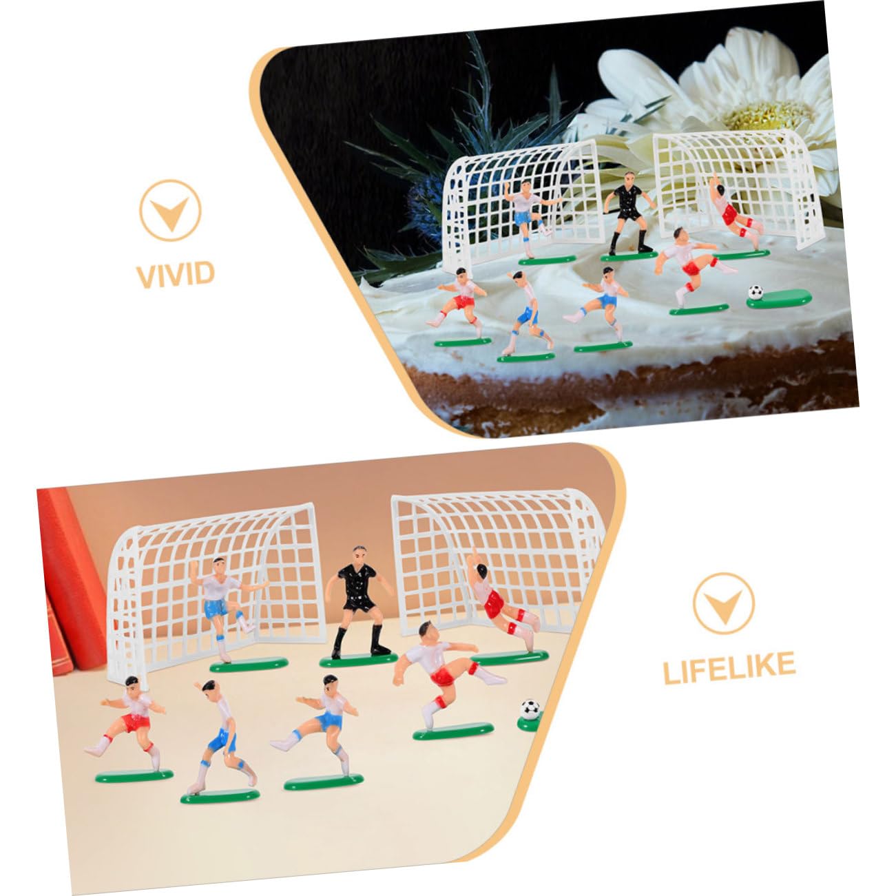 MAGICLULU 10 Juegos Decoración De Pastel De Fútbol Miniatura Paisaje Decoración Pastel Decoraciones Miniatura Figura De Fútbol Mini Fútbol Decoraciones Miniatura De Plástico De