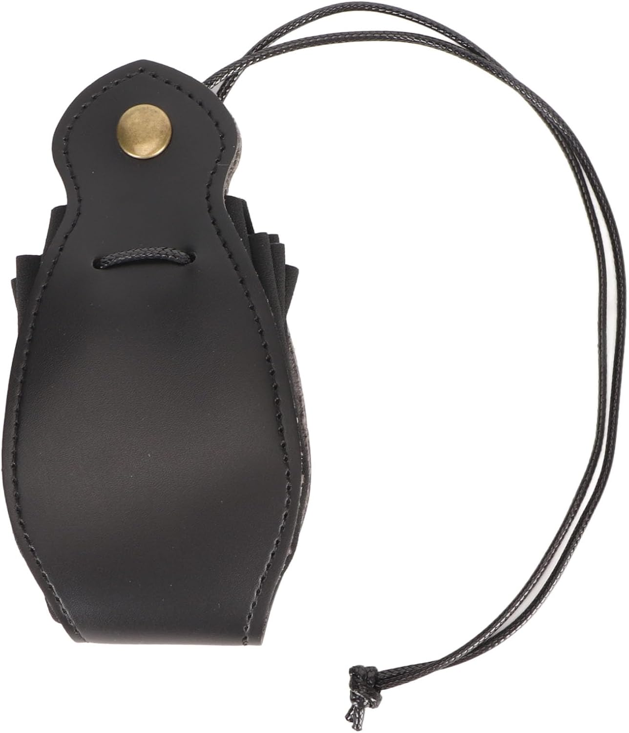 Drawstring PU Dice Bag, Black Portable PU Leather Dice Bag Slingshot Pouch for Small Items