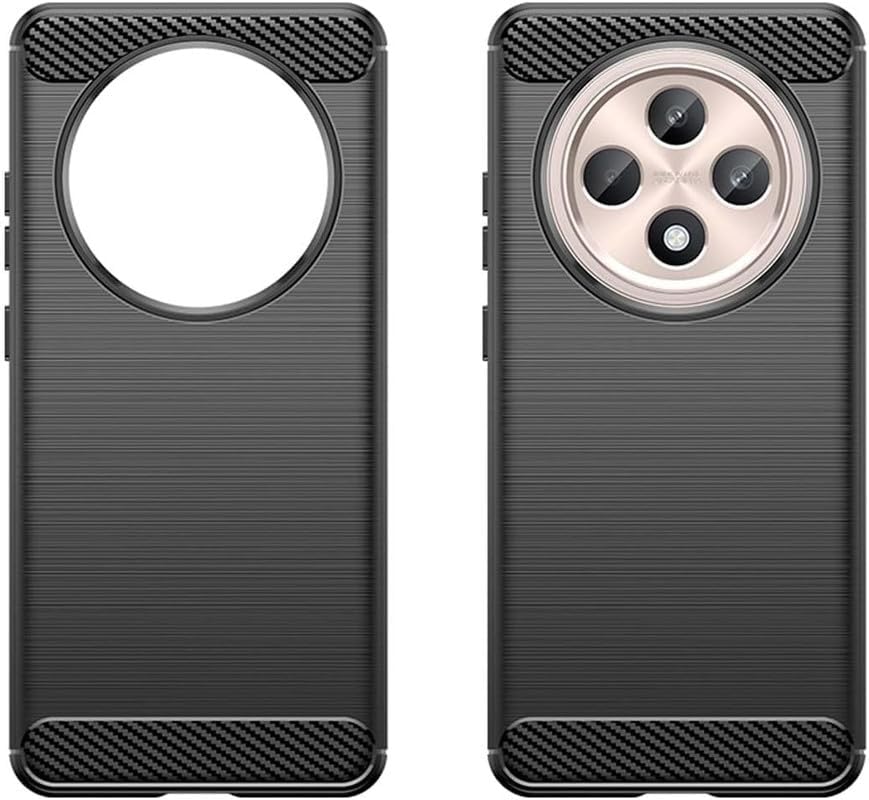 Image of NPRC Hybrid Ultra Slim Protective Case TPU Non-Slip Carbon Fiber Texture Shockproof Case Cover for Oppo F27 PRO Plus - Black