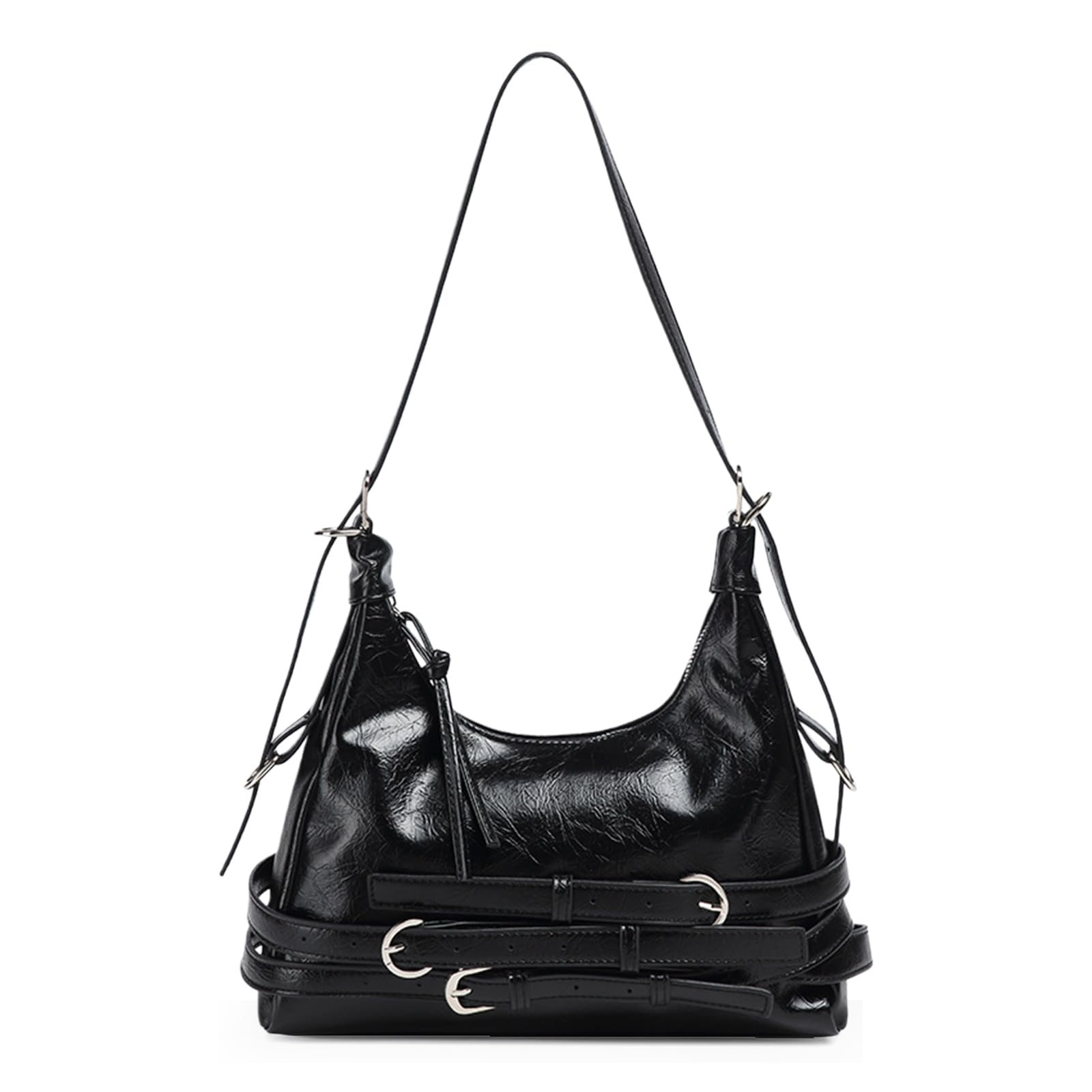 Aucuu Handtasche Damen, Umhängetasche Damen Klein Handtasche, Y2K Crossbody Bag, PU Leder Schultertasche, Mini Hobo Bag Retro Achsel Tasche, Shoulder Bag für Dating Party Einkaufe