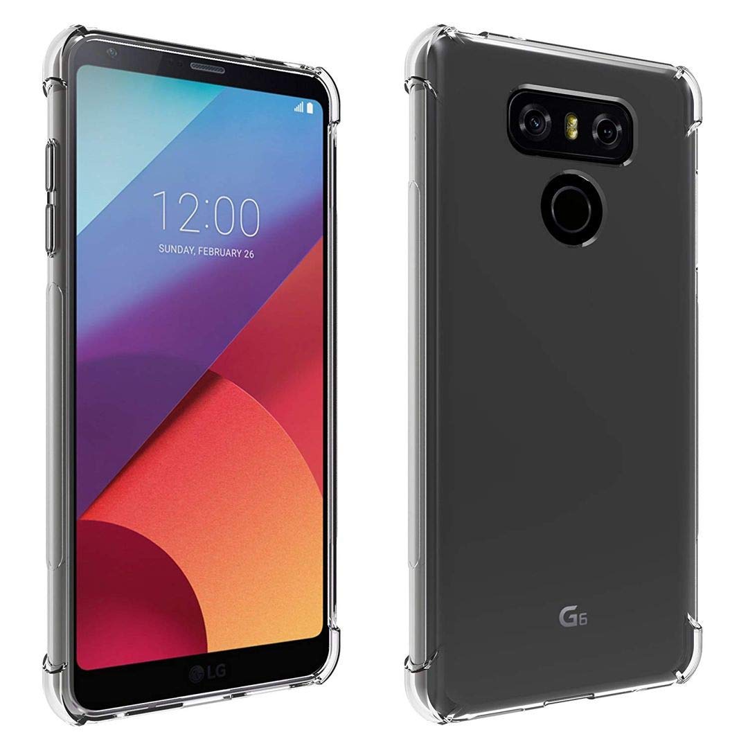 Amazon Brand - Solimo Transparent Case (Hard Back & Soft Bumper Cover with Cushioned Edges) for LG G6 (B08T6BH6BW) Amazon Price History, Amazon Price Tracker
