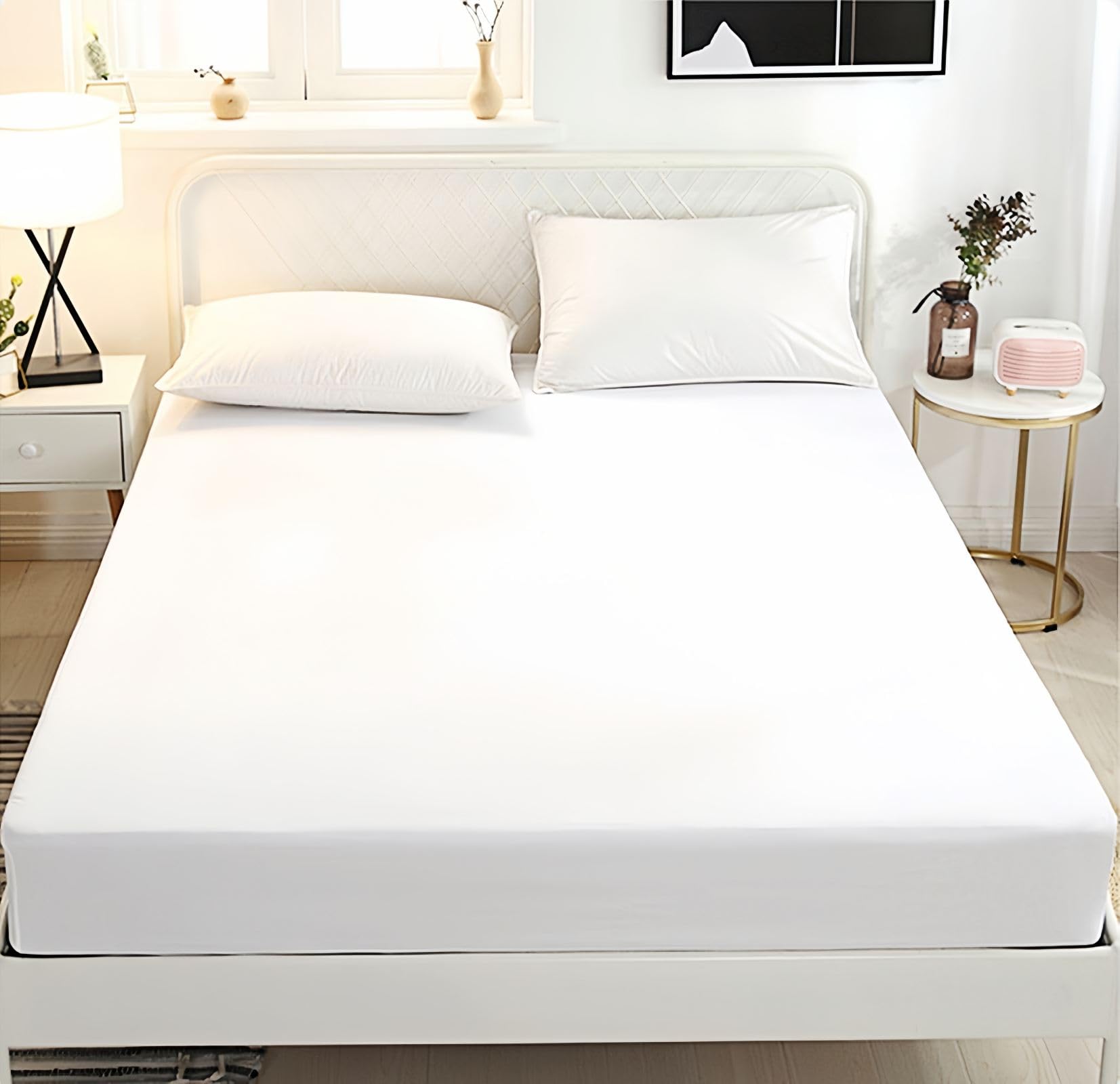 Fitted Sheet King - Hotel Luxury Bottom Fitted Sheets Only - 100% Cotton Fitted Bed Sheet - Deep Pocket Fitted Sheet Only, 78" x 80" + 14" (King,