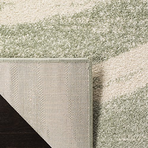 Safavieh Distressed Teppich für Wohnzimmer, Esszimmer, Schlafzimmer - Adirondack Collection, Kurzer Flor, Salbei und Sahne, 120 X 120 cm