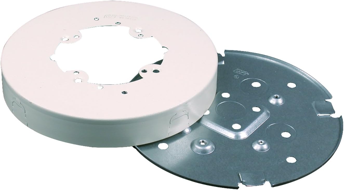 Legrand Wiremold V5739 Metal Raceway for Extending Power, 500 and 700 Series, 6 3/8 Diameter Solid Base Fixture Box, 1 Deep, White (1 Pack)