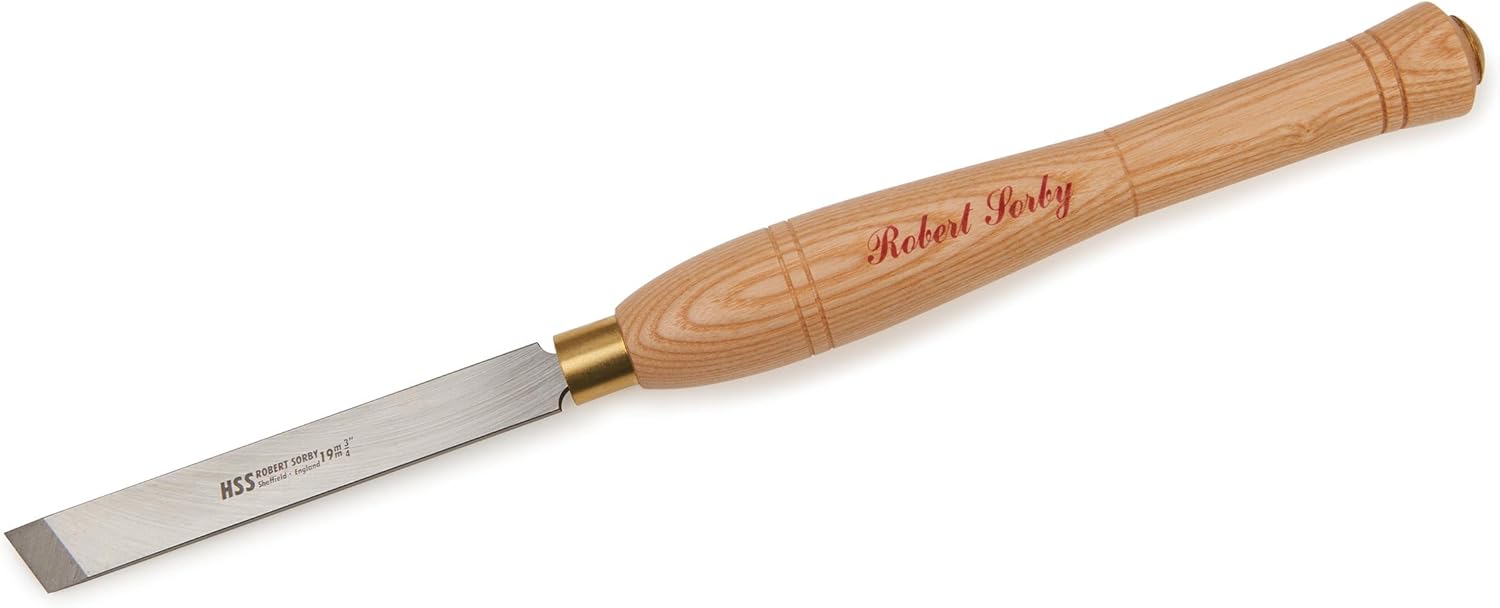 Robert Sorby Skew Chisel, 3/4 Model B810192, Features Ash Handle and Brass Ferrule