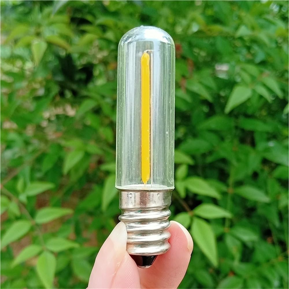 HHF Iluminación del hogar, Paquete de 50 Bombillas LED de filamento E14/E12 T15L, 12 V CC, 0,5 W, luz indicadora de Laboratorio(2700K Warm White,12V E14)