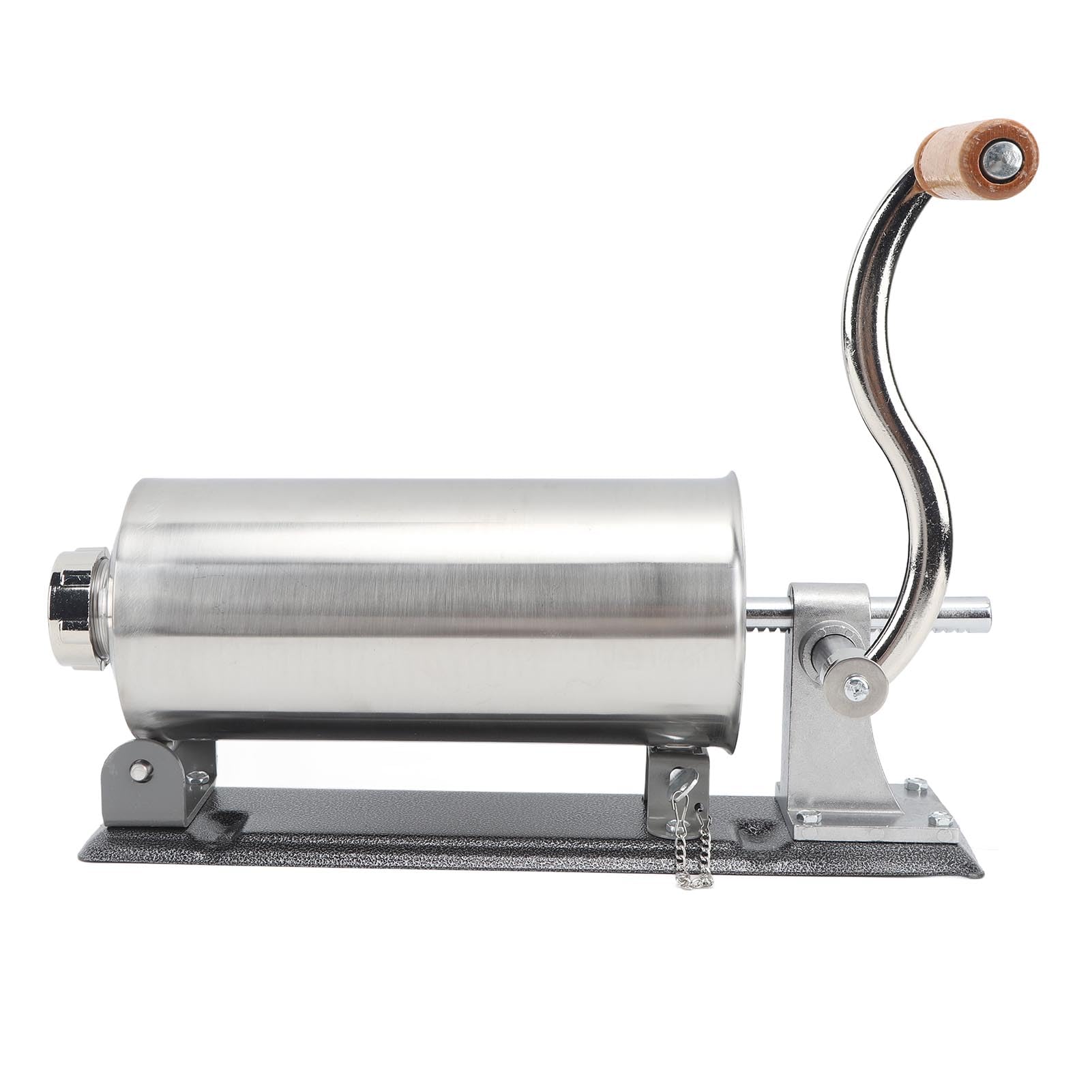 Embutidora de salchichas manual de 3 litros de capacidad con cuerpo de acero inoxidable - Máquina llenadora de carne horizontal con base de abrazadera - de embudo reutilizable